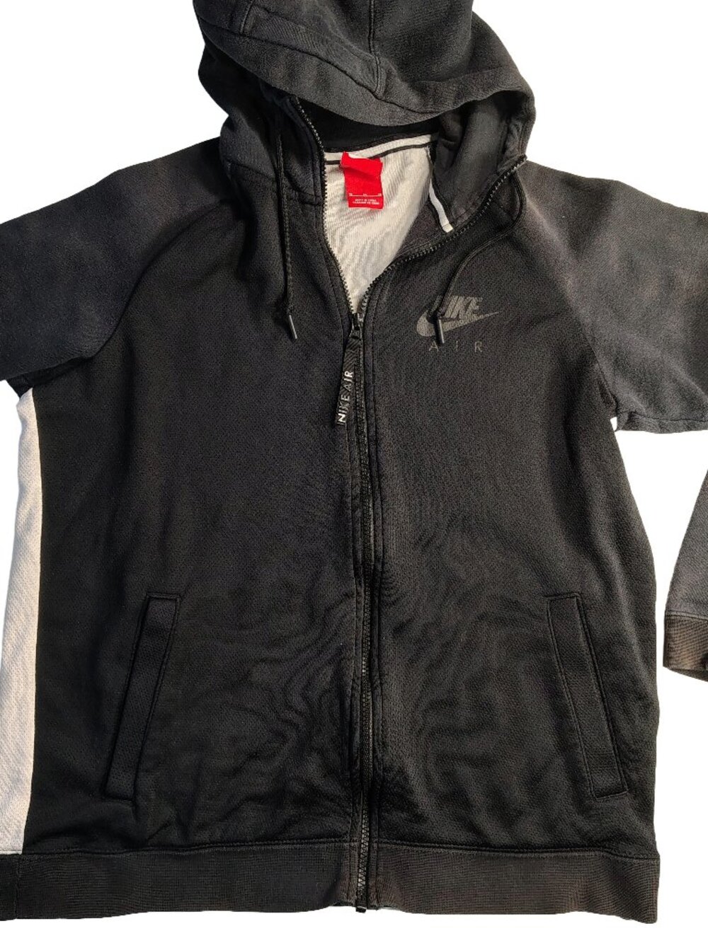 Men's Medium Dark Gray & White Nike Air Max Zip-Up Heavy Cotton Hoodie Jacket